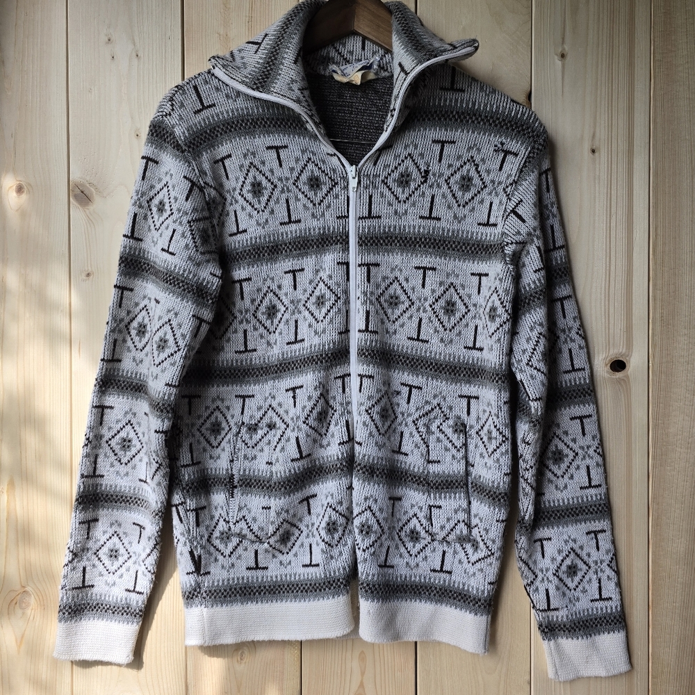 Vintage Caldwell Knit Wool Zip Up Sweater Mens Medium